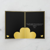 クラスブラックと金ゴールドハートの息子30th誕生日 カード (内部)