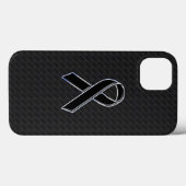 クラスブラッククロームスタイルリボン認識度 Case-Mate iPhoneケース (裏面 (横))