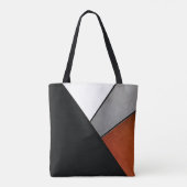 クラスブラックレッドホワイト&グレージオメトリックデザイン トートバッグ (裏面)