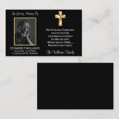 クラスブラック金ゴールドクロス記念写真祈りの言葉カード 名刺 (正面/裏面)