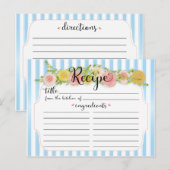 クラスブルーストライプバラレシピカード ポストカード (正面/裏面)