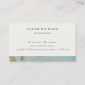 クラスブルー金ゴールド絵を描油テクスチャアポイントメント 名刺 (裏面)