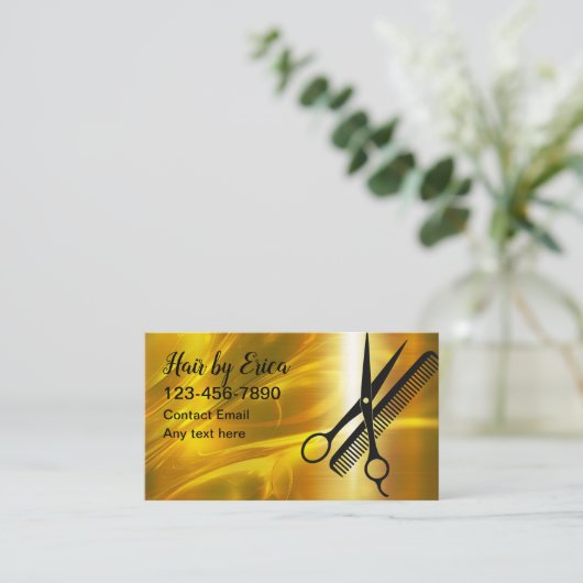 クラスヘアスタイリストアポイントメントカードデザイン 名刺 (スタンド正面)