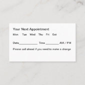 クラスヘアスタイリストアポイントメントカードデザイン 名刺 (裏面)