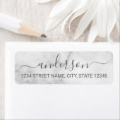 クラスホワイトマーブルスクリプト差出人住所 ラベル (インサイチュ)