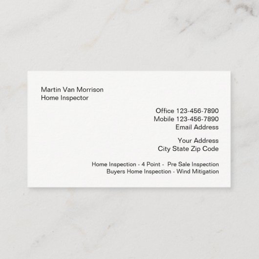 クラスホームインスペクションデザイン 名刺 (裏面)