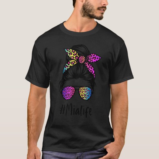 クラスミアライフメッシーバンレインボーヒョウ母 Tシャツ (正面)