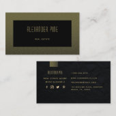 クラスミニマルエレガントリストブラック金ゴールドプロフェッショナル 名刺 (正面/裏面)