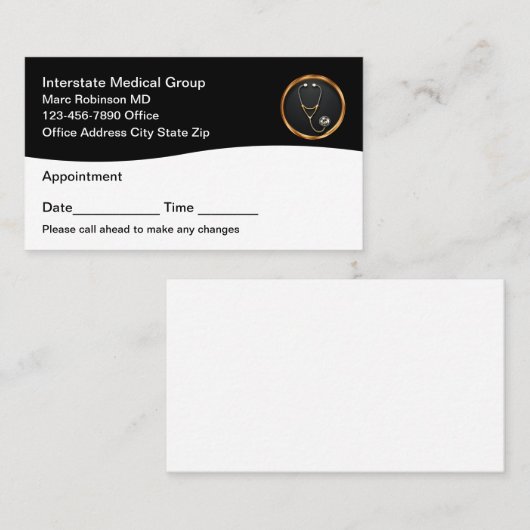 クラスメディカルドクターアポイントメントカード新規 予約カード (正面/裏面)