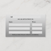 クラスメディカルノーブルエレガント白黒アスクレピウス 予約カード (裏面)