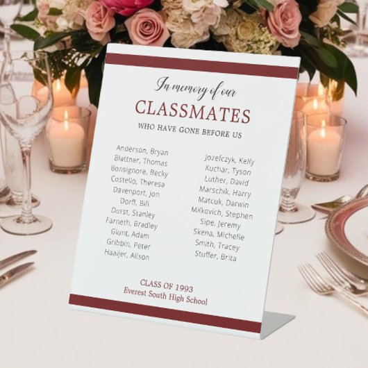 クラスメートの名誉を思い出す暗赤色懇親会 台座サイン