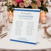 クラスメートの名誉を讃える懇親会の記憶に青 台座サイン