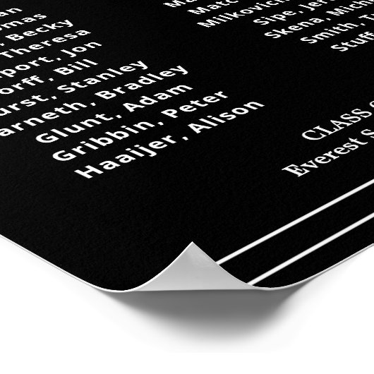 クラスメートの懇親会の記憶の白い黒 ポスター (角)