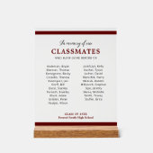 クラスメートの暗赤色の懇親会メモリアル アクリルサイン (正面)