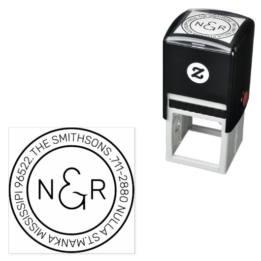 クラスモモダンノグラムファミリー名差出人住所 セルフインキングスタンプ (インサイチュ)