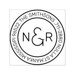 クラスモモダンノグラムファミリー名差出人住所 セルフインキングスタンプ