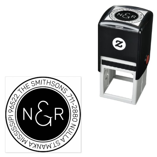 クラスモモダンノグラムファミリー名差出人住所 セルフインキングスタンプ (インサイチュ)