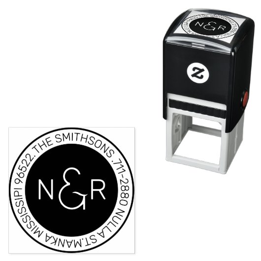 クラスモモダンノグラムファミリー名差出人住所 セルフインキングスタンプ (インサイチュ)