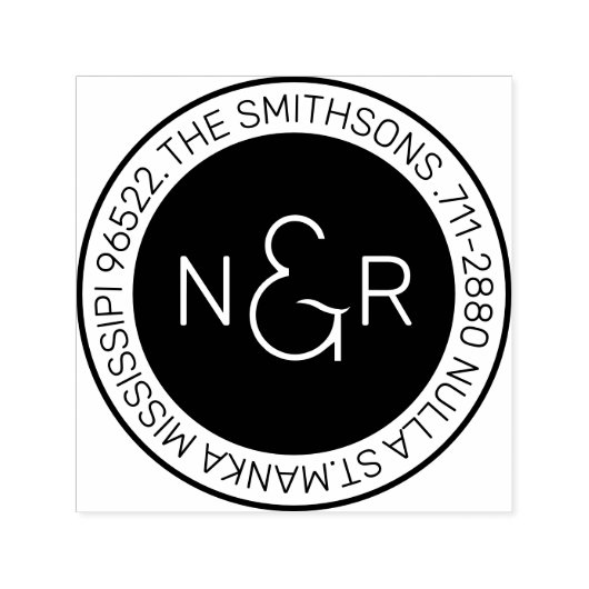 クラスモモダンノグラムファミリー名差出人住所 セルフインキングスタンプ (デザイン)