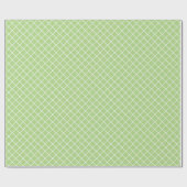 クラスライト春グリーンホワイトチェックパターン ラッピングペーパー (フラット)