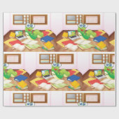 クラスラッピングのブックワーム紙 ラッピングペーパー (フラット)