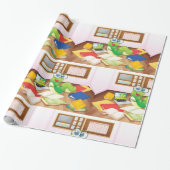 クラスラッピングのブックワーム紙 ラッピングペーパー (アンロールド)