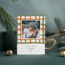 クラスルームのプレイドホリデーフォトカード | A シーズンカード