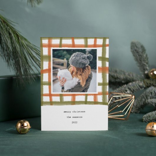 クラスルームのプレイドホリデーフォトカード | A シーズンカード