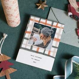 クラスルームのプレイドホリデーフォトカード | B シーズンカード