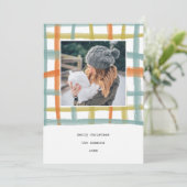 クラスルームのプレイドホリデーフォトカード | C シーズンカード (スタンド正面)