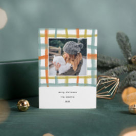 クラスルームのプレイドホリデーフォトカード | C シーズンカード