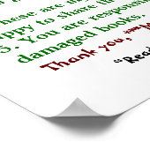 クラスルーム・ライブラリのルール ポスター (角)