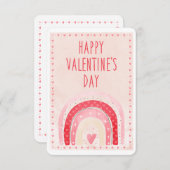 クラスルームValentinesキッズピンクレインボーハート (正面/裏面)