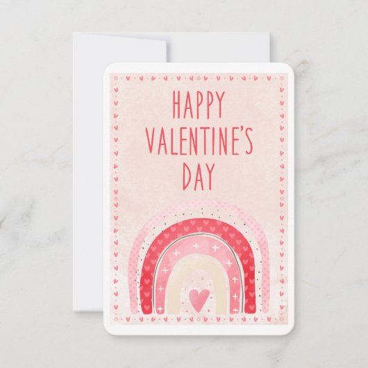 クラスルームValentinesキッズピンクレインボーハート (正面)