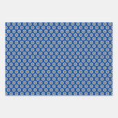 クラスレッドグリーンブルー&白黒ドットパターン ラッピングペーパーシート (正面3)