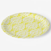 クラスレースイエローアンドホワイト紙プレート ペーパープレート (アングル)