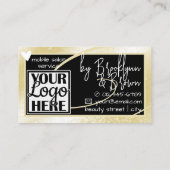 クラスロゴ写真スタイリッシュ金ゴールドフレームハートLuxe 名刺 (裏面)