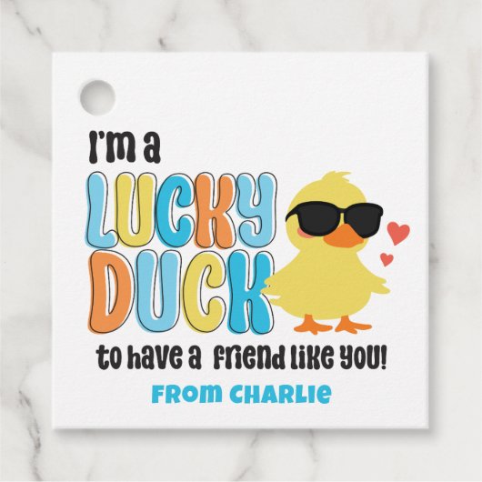 クラスヴァレンティーンズラッキーダックゴムダッキー（アヒルちゃん） フェイバータグ (正面)