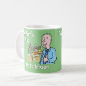 クラス付き白い男性先生 コーヒーマグカップ (正面左)