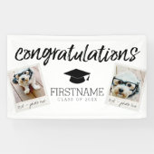 クラス任意の年の卒業2平方フォトコラージュ 横断幕 (横)