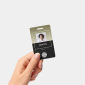 クラス企業の金ゴールド従業員IDロゴ名写真 バッジ (Handheld)