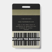 クラス企業の金ゴールド従業員IDロゴ名写真 バッジ (Back)