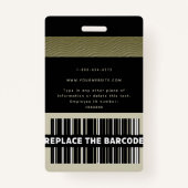 クラス企業の金ゴールド従業員IDロゴ名写真 バッジ (裏面)