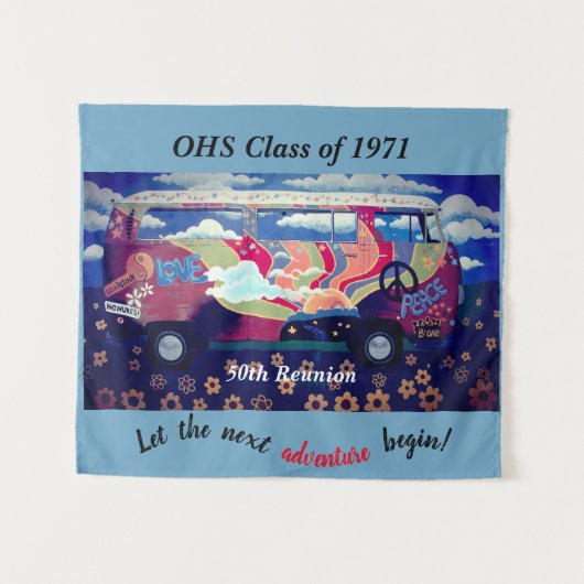 クラス会 フォトブース 背景  ヒッピー テーマ タペストリー (正面(横))