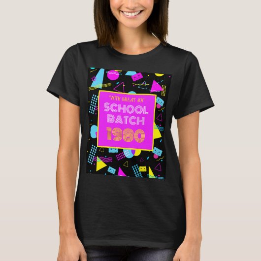 クラス会 レトロ スクール 80年代スタイル Tシャツ (正面)