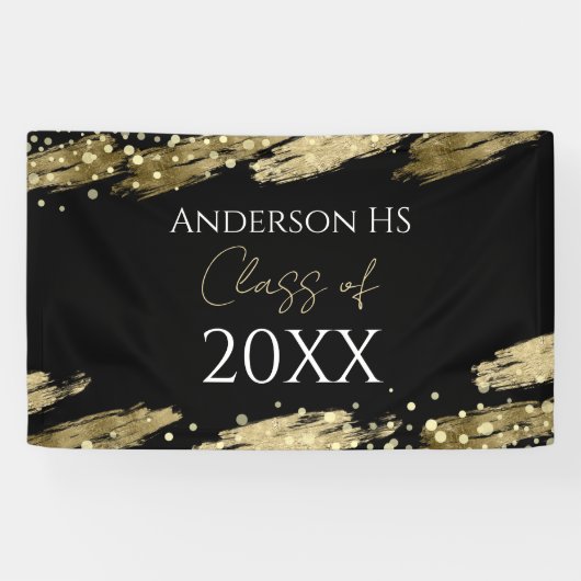 クラス会 黒と金 横断幕 (横)