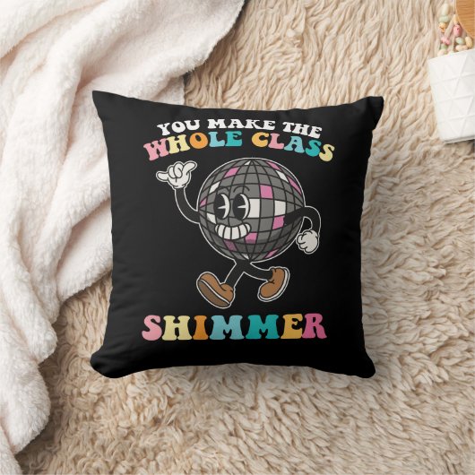 クラス全体のきらめくGroovyレトロ クッション (ブランケット)