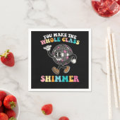 クラス全体のきらめくGroovyレトロ スタンダードカクテルナプキン (インサイチュ)