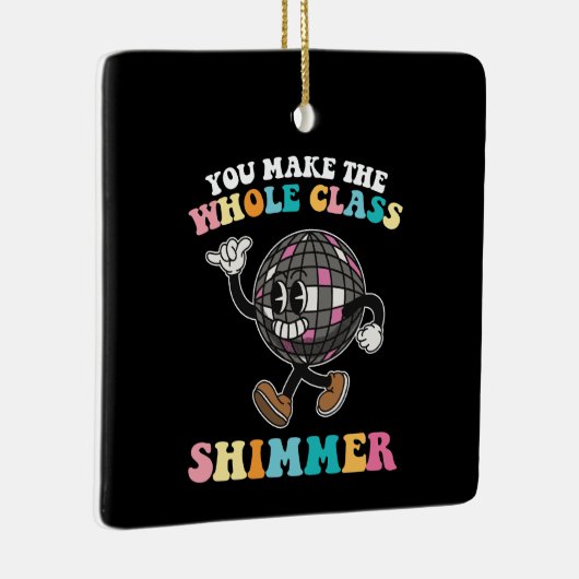 クラス全体のきらめくGroovyレトロ セラミックオーナメント (右)