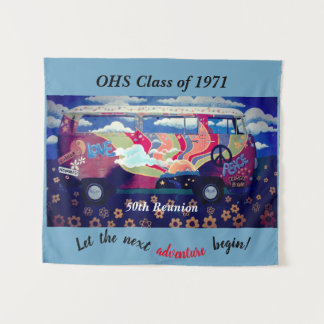 クラス再会写真撮影用背景 ヒッピーテーマ タペストリー